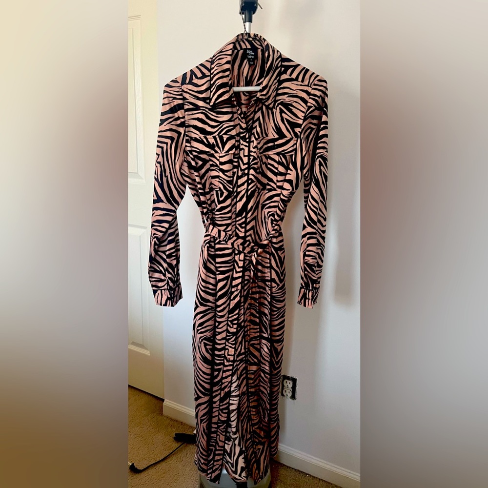 Becca Tilly Bar III zebra printed belted dress